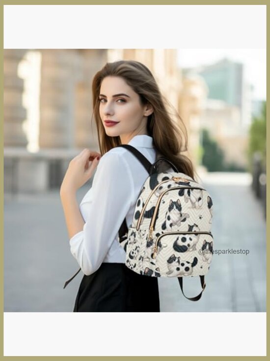 Small Quilted Backpack Purse for Women Lightweight Nylon Travel Daypack main image 6